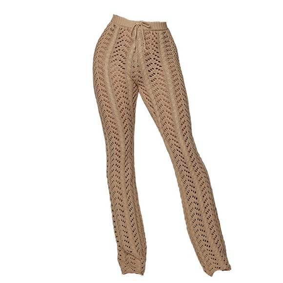 Pants - High Waist Crochet Beach Pants